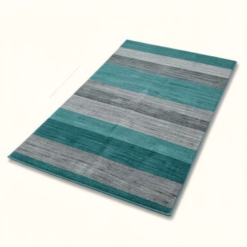 Centro Striped Teal/Gray Indoor / Outdoor Area Rug (synthetic illustration; no displayed measurements)