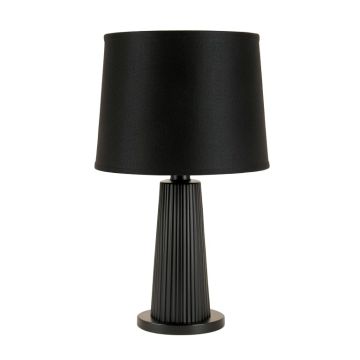 Lake Bluff Table Lamp With A Plain Fabric Shade - Black