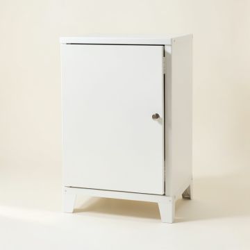 Clay Branch Freestanding Pull-Out Hamper Cabinet - White (synthetic illustration; no displayed measurements)