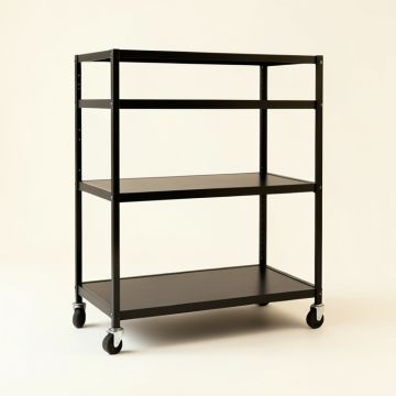 River Bridge Empty Rolling Workshop Cart - Black (synthetic illustration; no displayed measurements)