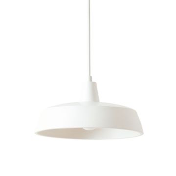 Olive Bridge Pendant Light Suspended From One Plain Cable - White