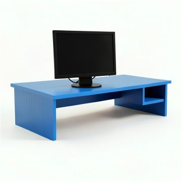 Birch Edge Desktop Monitor Riser - Blue (synthetic illustration; no displayed measurements)