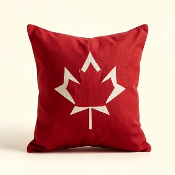 Kyler Canadian Flag Indoor/Outdoor Linen Throw Pillow (synthetic illustration; no displayed measurements)