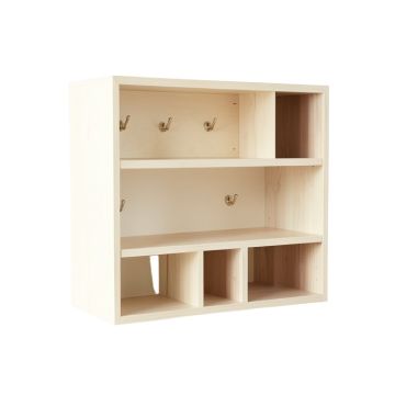 Ash Edge Wall-Mounted Entryway Organizer Shelf - Ivory