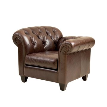 Dann 29 '' Wide Tufted Top Grain Leather Armchair