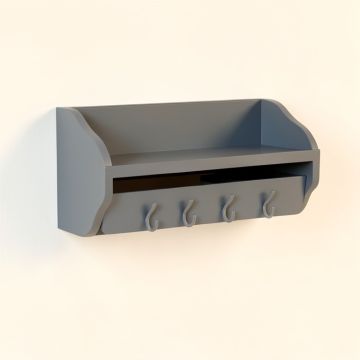 Clay Brook Wall-Mounted Entryway Organizer Shelf - Gray (synthetic illustration; no displayed measurements)
