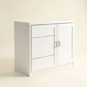 35 ” H X 24 '' ” W X 15 ” D Flat Panel Single Door And Drawer Base Cabinet (synthetic illustration; no displayed measurements)