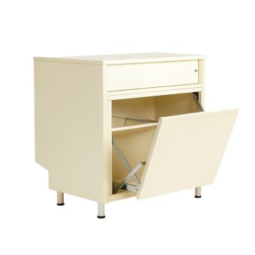 Cliff Crossing Freestanding Pull-Out Hamper Cabinet - Cream
