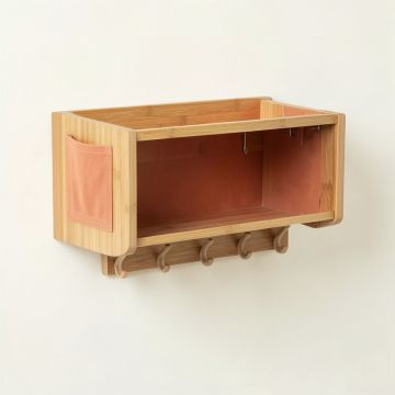 Oak Bridge Wall-Mounted Entryway Organizer Shelf - Terracotta (synthetic illustration; no displayed measurements)