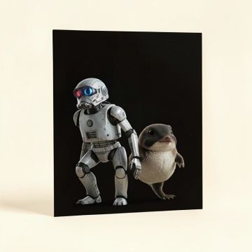 Star Wars : The Last Jedi - Droid & Porg Paper Print (synthetic illustration; no displayed measurements)