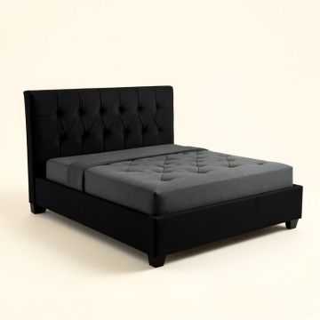 Twin Tufted Upholstered Platform Bed (synthetic illustration; no displayed measurements)