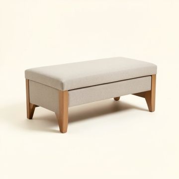 Wood And Upholstered Bench (synthetic illustration; no displayed measurements)
