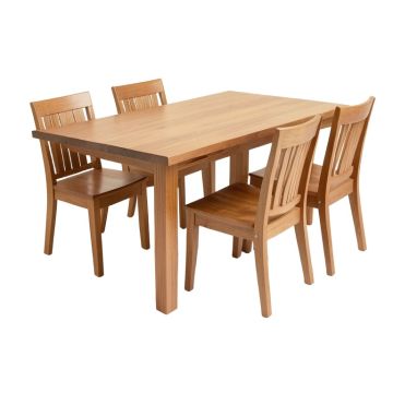 Lavedan 5 - Piece Rubberwood Solid Wood Dining Set