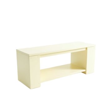 Clay Crest Narrow Outdoor Storage Bench - Ivory