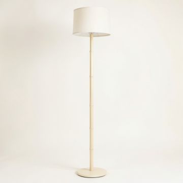 Linden Dale Floor Lamp With A Plain Fabric Shade - Ivory (synthetic illustration; no displayed measurements)