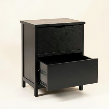 Aspen Dell Freestanding Pull-Out Hamper Cabinet - Black (synthetic illustration; no displayed measurements)