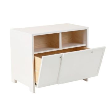 Stone Crest Freestanding Pull-Out Hamper Cabinet - White