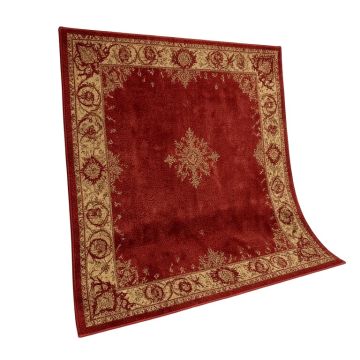 Myron Power Loom Flame Red Rug