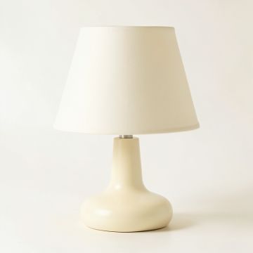 Heath Bluff Table Lamp With A Plain Fabric Shade - Cream (synthetic illustration; no displayed measurements)