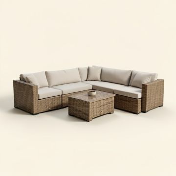 River Brook 10 Piece Outdoor Rattan Sectional Seating Group With Cushions (synthetic illustration; no displayed measurements)