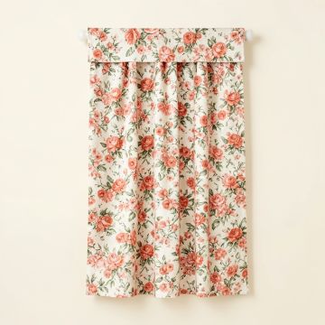 Haines 100 % Cotton Floral Room Darkening Rod Pocket Single Curtain Panel (synthetic illustration; no displayed measurements)