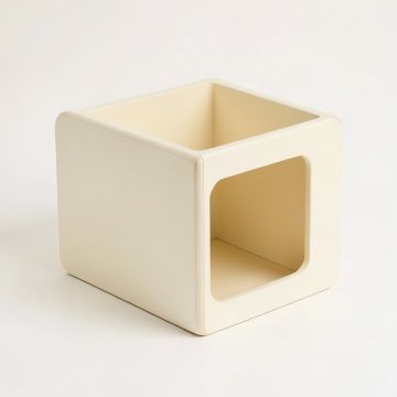 Dawn Crest Empty Furniture-Style Litter Enclosure - Cream (synthetic illustration; no displayed measurements)