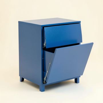 Reed Bluff Freestanding Pull-Out Hamper Cabinet - Blue (synthetic illustration; no displayed measurements)