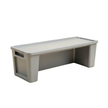 Moss Arc Narrow Outdoor Storage Bench - Gray