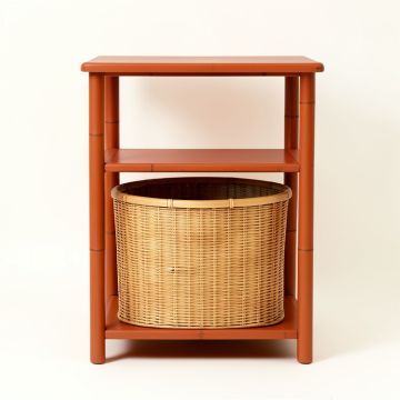 Spruce Branch Freestanding Pull-Out Hamper Cabinet - Terracotta (synthetic illustration; no displayed measurements)
