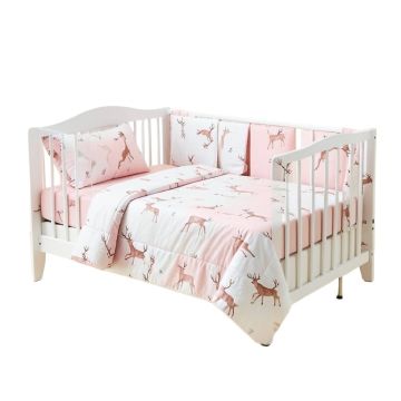 Risinger Baby Girl Deer Family Nursery 12 Piece Crib Bedding Set