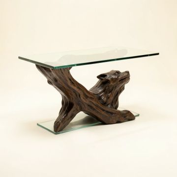 The Subservient Dragon Glass Topped Sculptural Console Table (synthetic illustration; no displayed measurements)