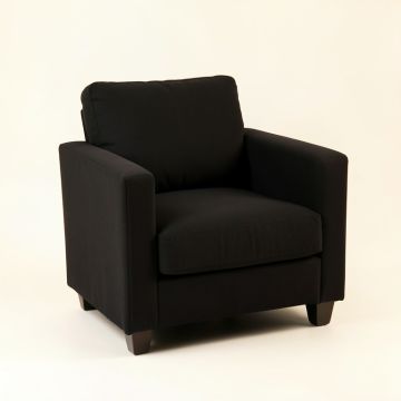 Hazel Bend Upholstered Armchair - Black (synthetic illustration; no displayed measurements)