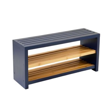 Maple Edge Shoe Storage Bench - Navy