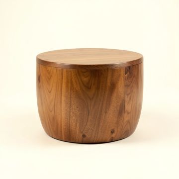 Hindsville Solid Wood Drum Coffee Table (synthetic illustration; no displayed measurements)