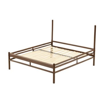 Winston Porter Metal Bed Frame Brown