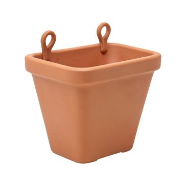 Dawn Canyon Empty Railing Planter With Integral Brackets - Terracotta
