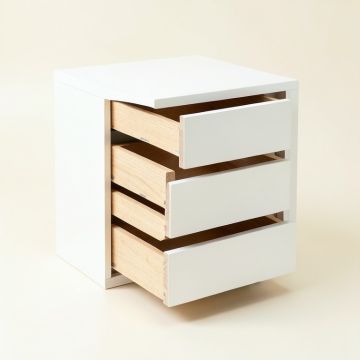 Slate Brook Small-Parts Storage Drawer Cabinet - White (synthetic illustration; no displayed measurements)