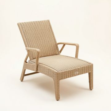 Cedar Dell Outdoor Lounge Chair - Beige (synthetic illustration; no displayed measurements)