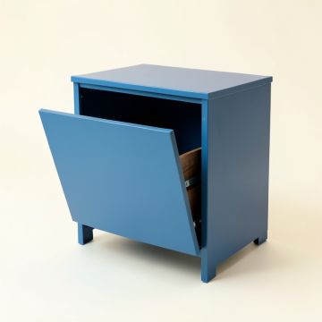 Oak Crossing Freestanding Pull-Out Hamper Cabinet - Blue (synthetic illustration; no displayed measurements)