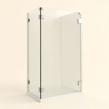 Kinkade Xl 30.25 '' W X 80 '' H Hinged Frameless Shower Door (synthetic illustration; no displayed measurements)