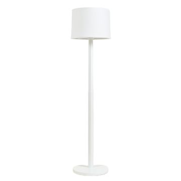 Meadow Dale Floor Lamp With A Plain Fabric Shade - White