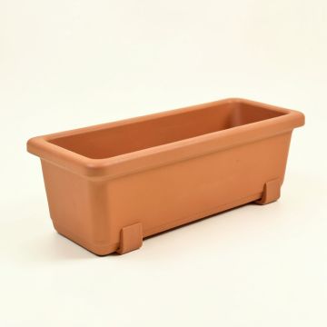 Harbor Crossing Empty Railing Planter With Integral Brackets - Terracotta (synthetic illustration; no displayed measurements)