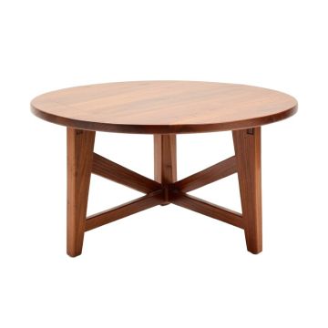 Beliveau Solid Wood Drum Coffee Table
