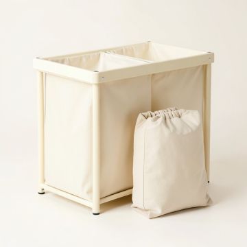 Lake Canyon Laundry Sorting Station With Plain Removable Bags - Cream (synthetic illustration; no displayed measurements)