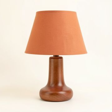 Glen Canyon Table Lamp With A Plain Fabric Shade - Terracotta (synthetic illustration; no displayed measurements)