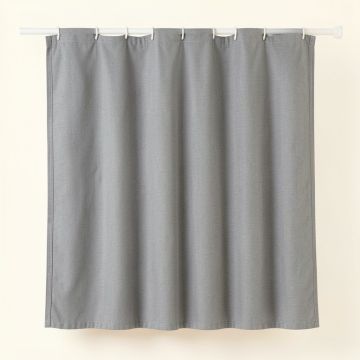 Slate Bridge Shower Curtain Hanging Flat From A Plain Rod - Gray (synthetic illustration; no displayed measurements)