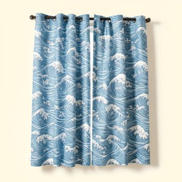 Ambesonne Blue Curtains (synthetic illustration; no displayed measurements)