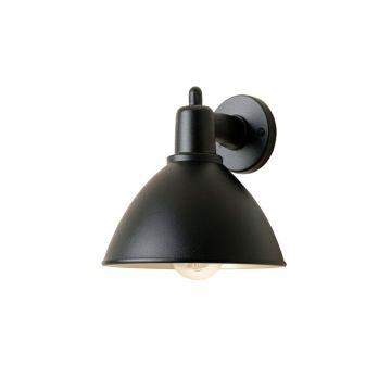 Linden Bend Wall Sconce Mounted On A Plain Wall - Black