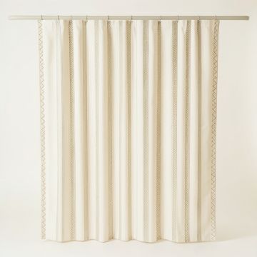Cove Dale Shower Curtain Hanging Flat From A Plain Rod - Cream (synthetic illustration; no displayed measurements)