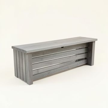 Pine Bridge Narrow Outdoor Storage Bench - Gray (synthetic illustration; no displayed measurements)